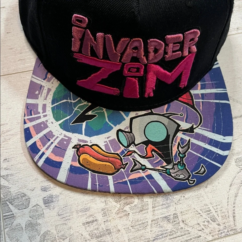 Hot Topic Invader Zim Gir With Hotdog Flat Brim Hat